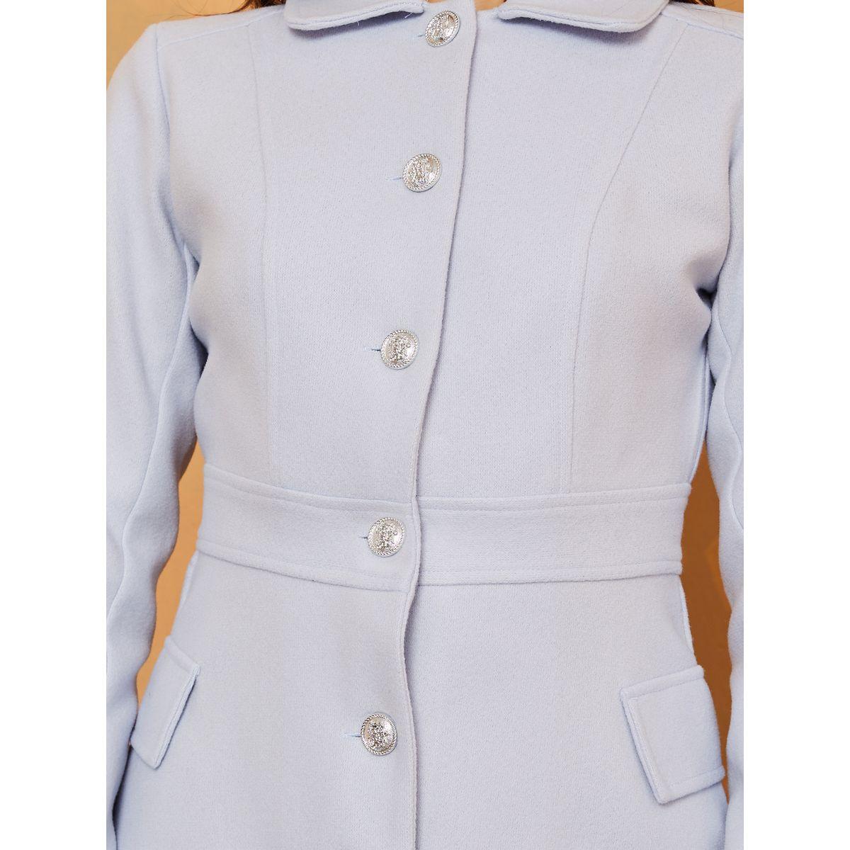 Styli Knee Length Button Through Regular Fit Wool Like Coat-women-winterwear-coatsandjackets-coats-image-3