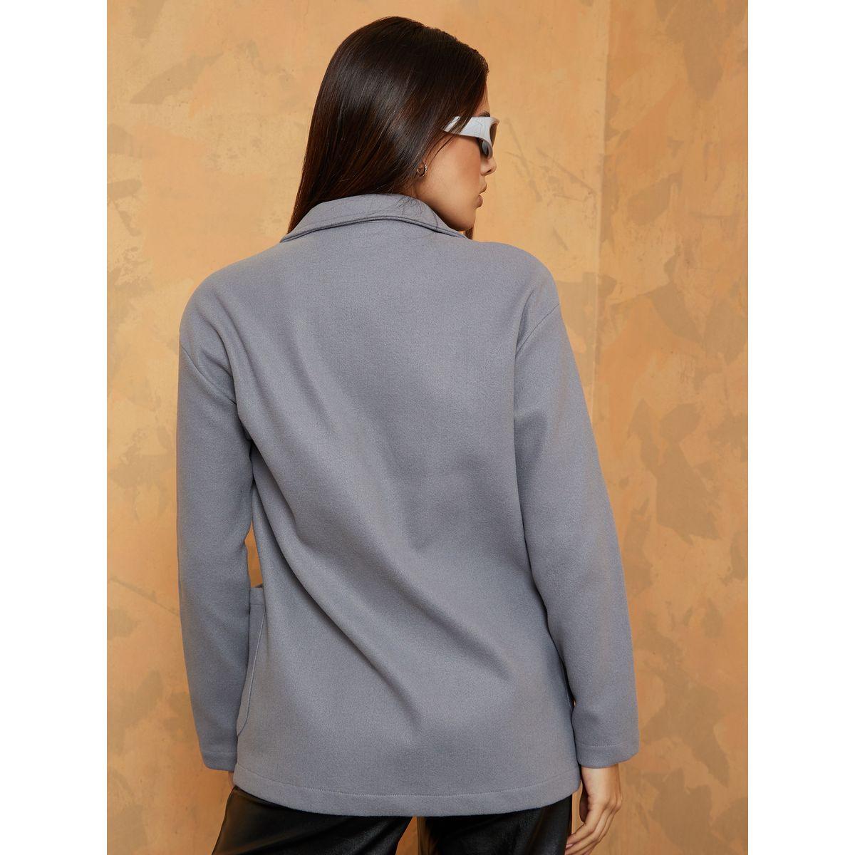 Styli Regular Length Double Breasted Regular Fit Wool Like Blazer-women-clothing-coatsandjackets-blazers-image-5