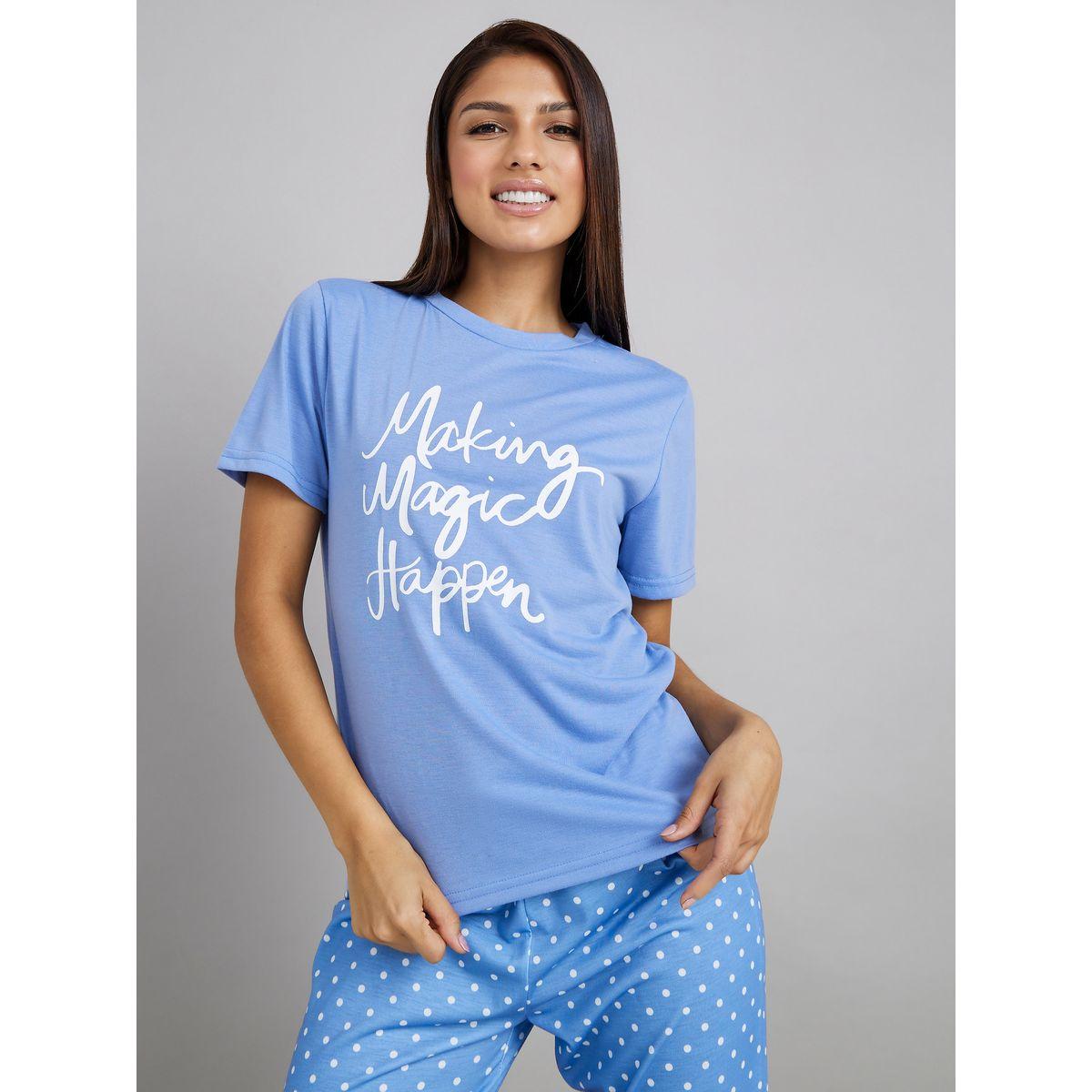 طقم بيجاما من ( تيشيرت + بنطال )-women-clothing-nightwear-pyjamas-longsets-image-3