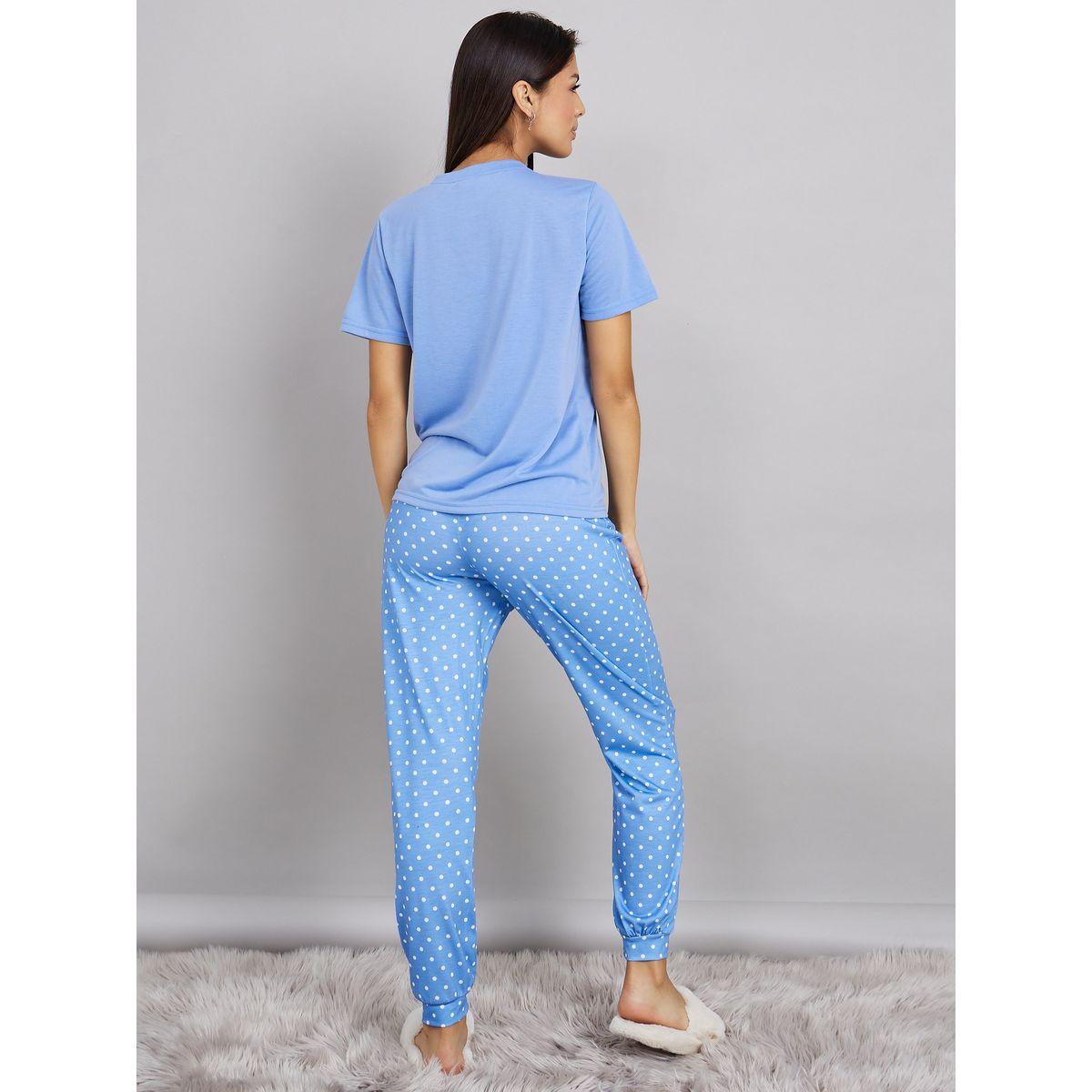 طقم بيجاما من ( تيشيرت + بنطال )-women-clothing-nightwear-pyjamas-longsets-image-6