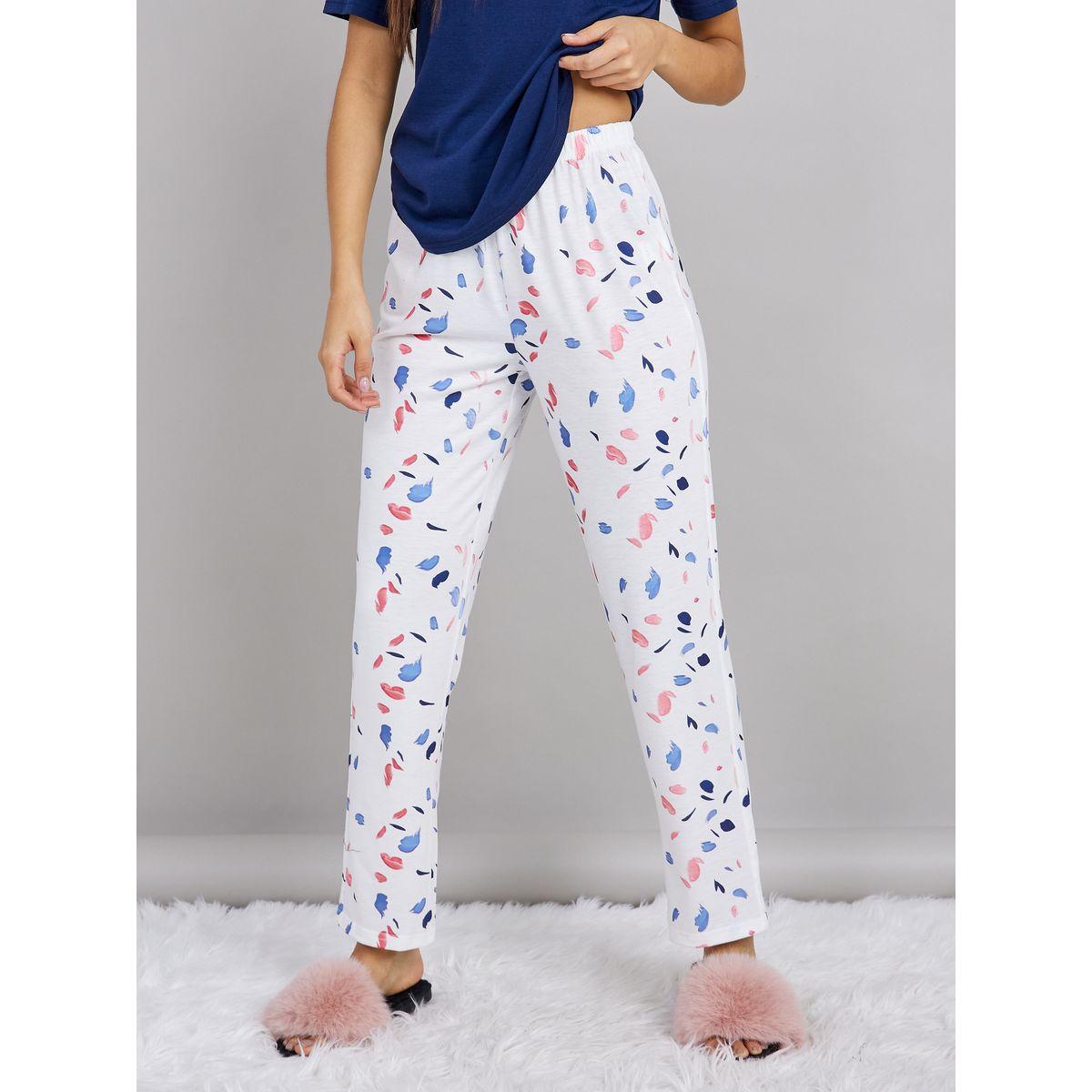 Styli Unwind Solid T-shirt and Scattered AO{ Pyjama Set-women-clothing-nightwear-pyjamas-longsets-image-5