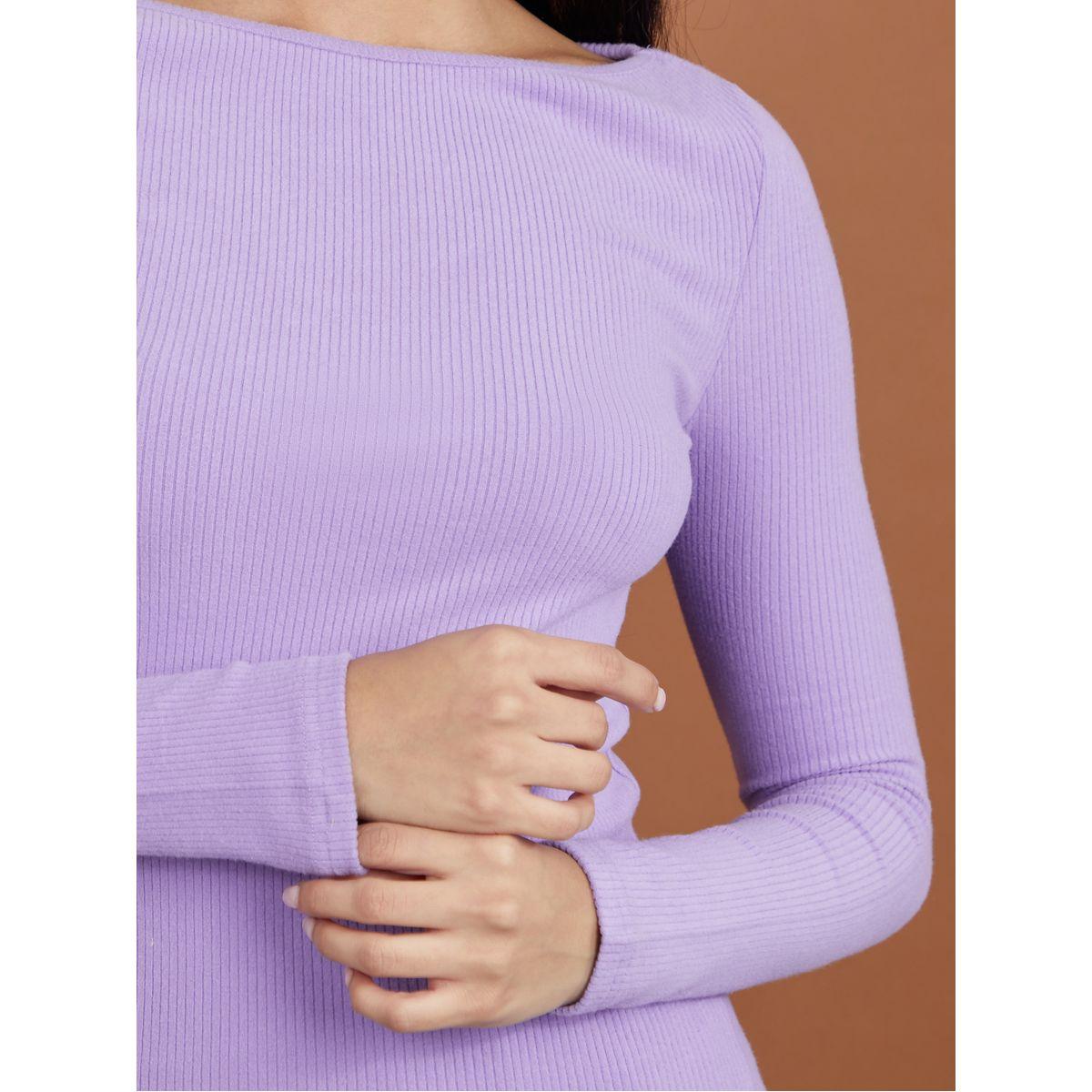 تيشيرت مضلع باكمام طويلة-women-clothing-tshirts-image-4
