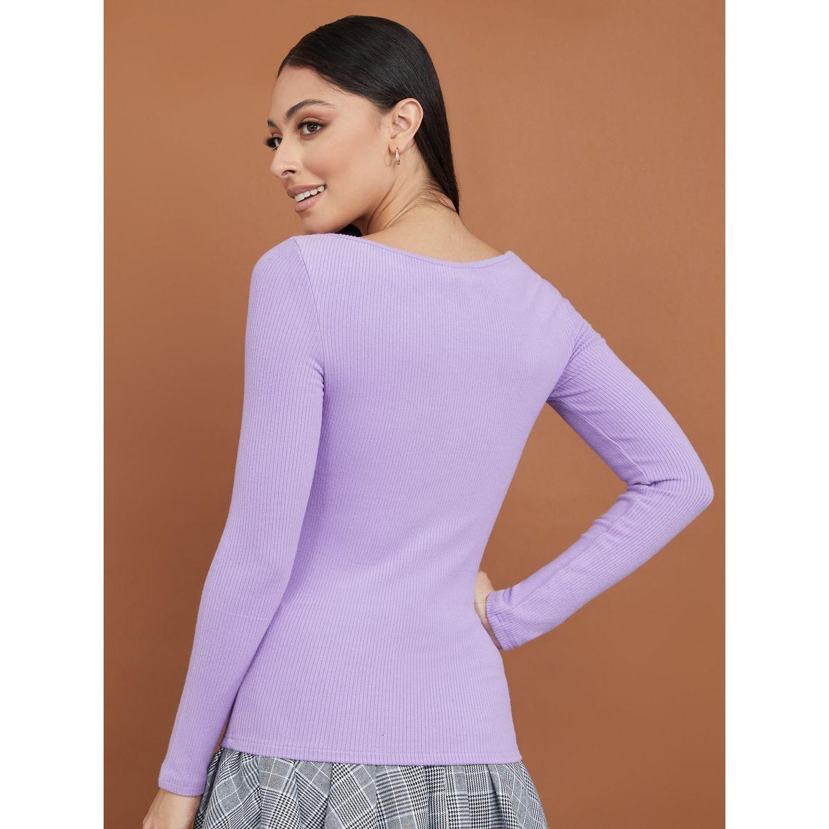 تيشيرت مضلع باكمام طويلة-women-clothing-tshirts-image-5