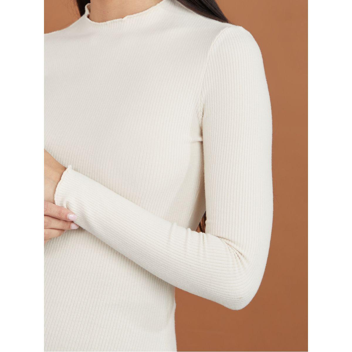 تيشيرت بياقة عالية واكمام طويلة-women-clothing-tshirts-image-5