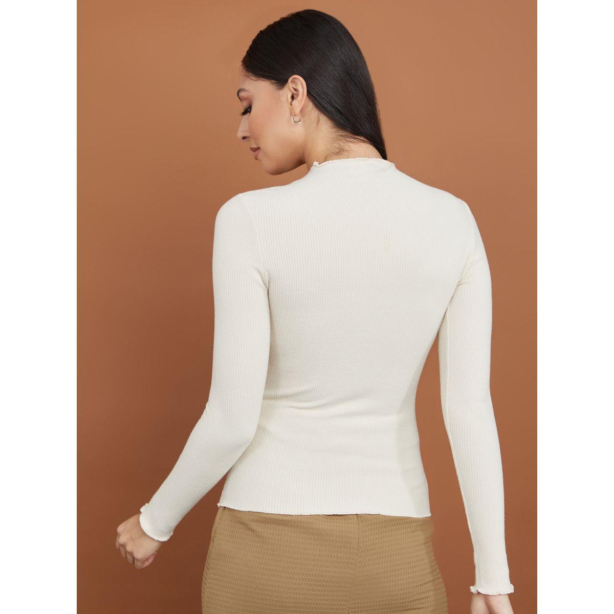 تيشيرت بياقة عالية واكمام طويلة-women-clothing-tshirts-image-6