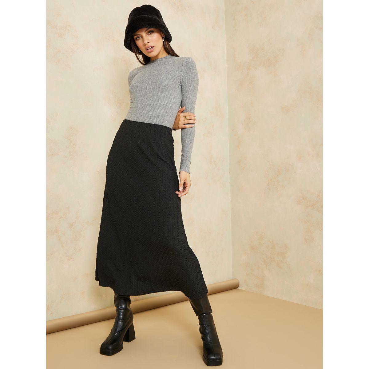 تيشيرت بياقة عالية واكمام طويلة-women-clothing-tshirts-image-2