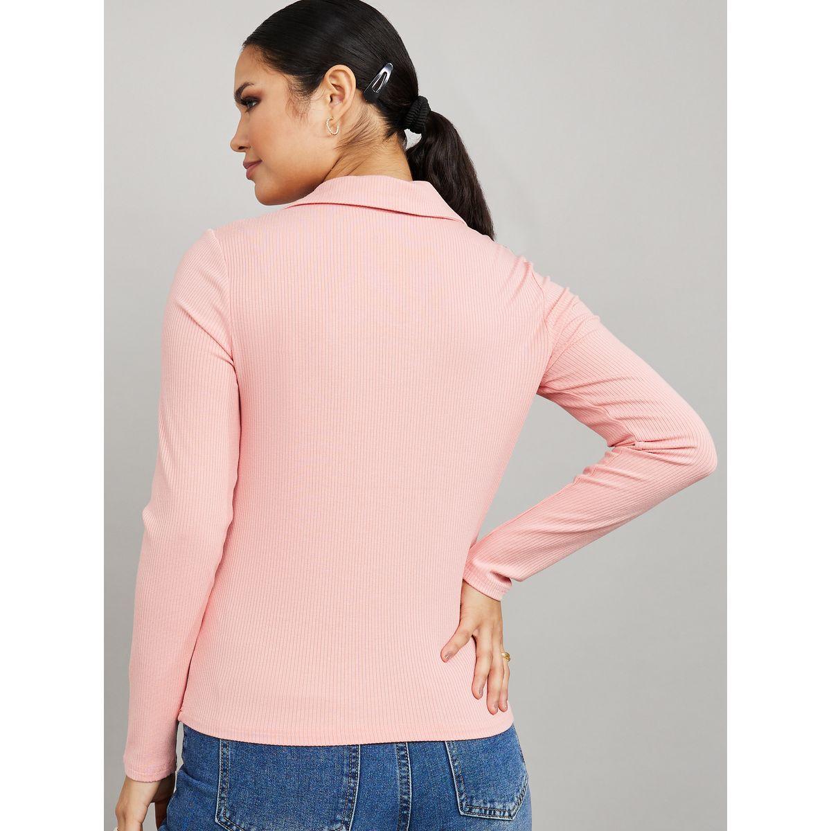 تيشيرت بولو مضلع باكمام طويلة-women-clothing-tshirts-image-5