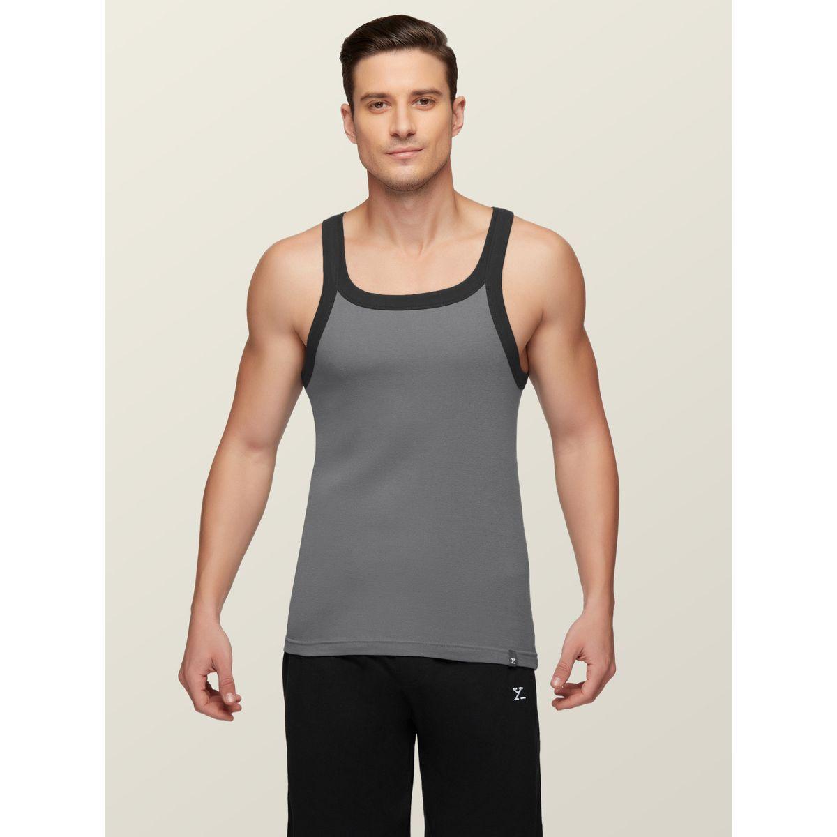 Styli Combed Cotton Square Neck Gym Vest with Contrast Detail-men-clothing-tshirtsandpolos-tshirts-image-1
