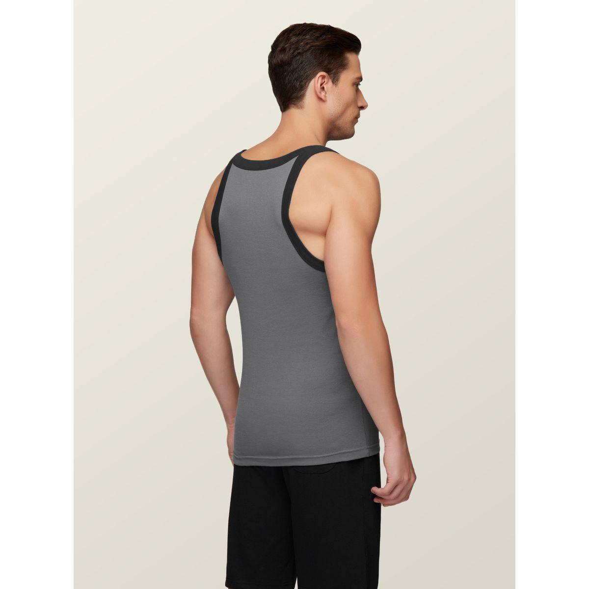 Styli Combed Cotton Square Neck Gym Vest with Contrast Detail-men-clothing-tshirtsandpolos-tshirts-image-3