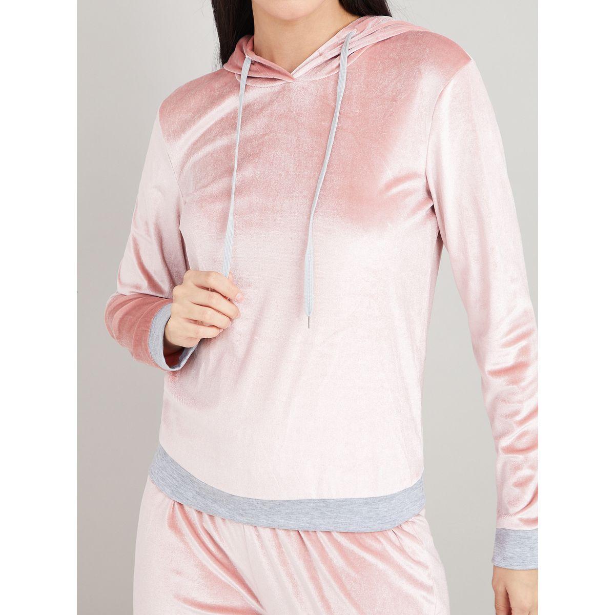 Styli Unwind Contrast Velour Hoodie and Jogger Set-women-clothing-coordsets-image-4