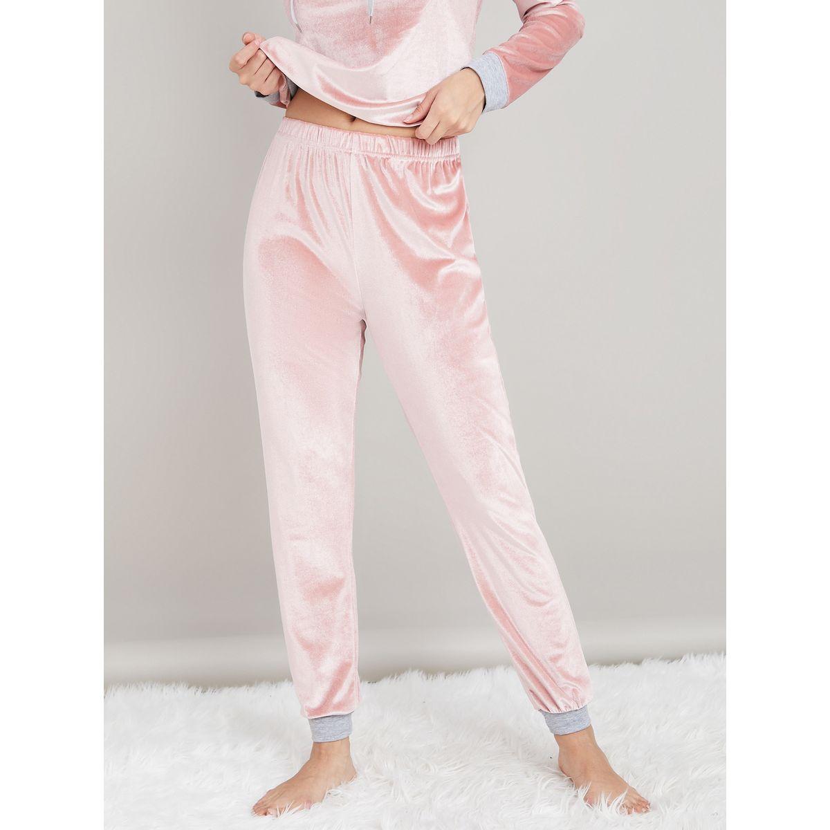 Styli Unwind Contrast Velour Hoodie and Jogger Set-women-clothing-coordsets-image-5