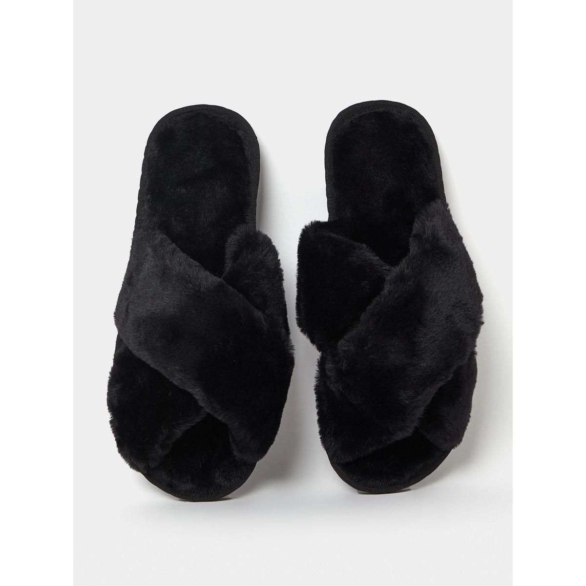Styli Unwind  Fluff Cross Strap Bedroom Slippers-women-shoes-bedroomslippers-image-6