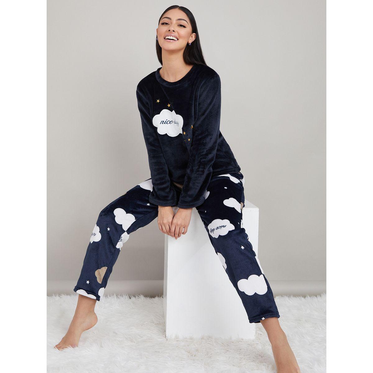 طقم بيجاما من ( بلوزة + بنطال )-women-clothing-nightwear-pyjamas-longsets-image-1