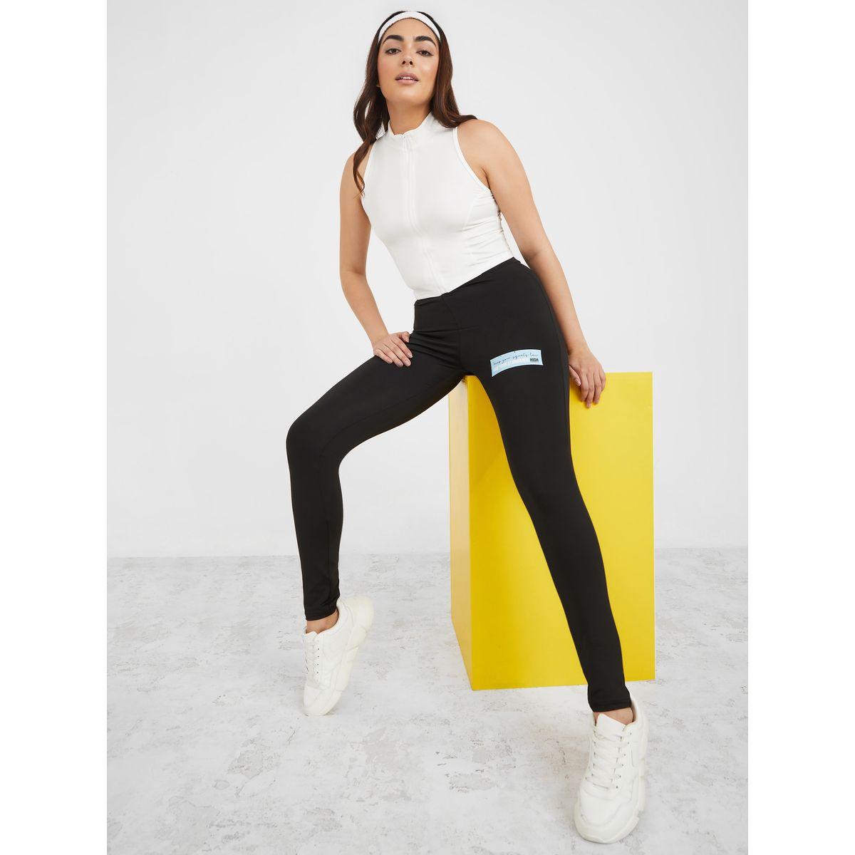 Styli Active Thigh Slogan Patch Active Leggings-women-clothing-sportswearandactivewear-bottoms-image-1
