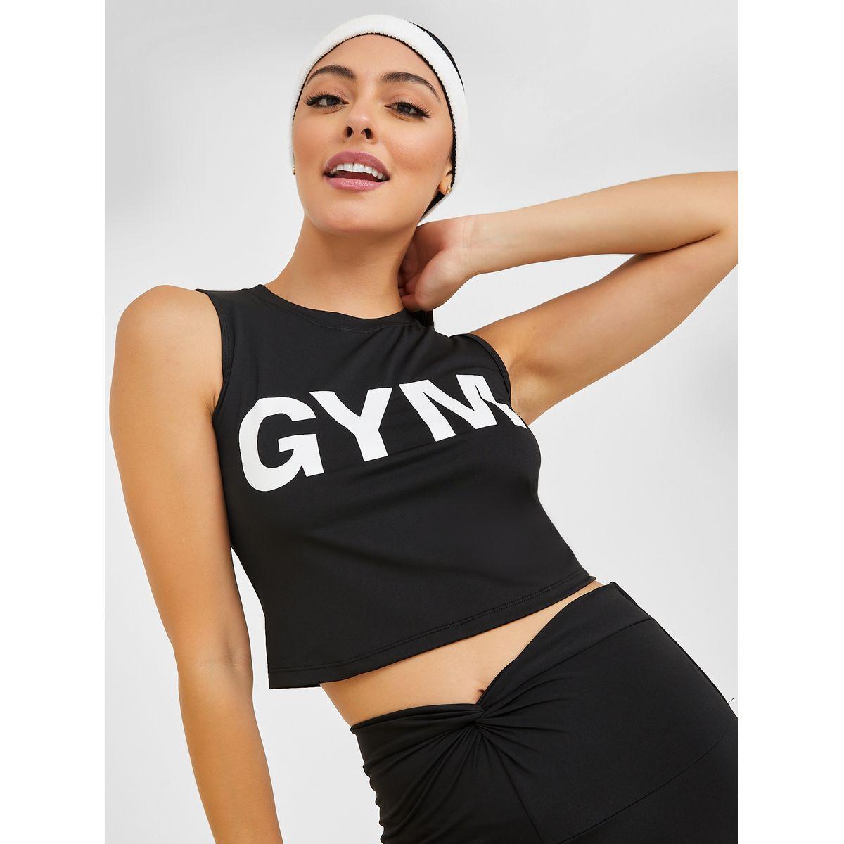 Styli Active Gym Slogan Print Activewear Crop Tank Top-sports-women-clothing-tshirtsandvests-image-1
