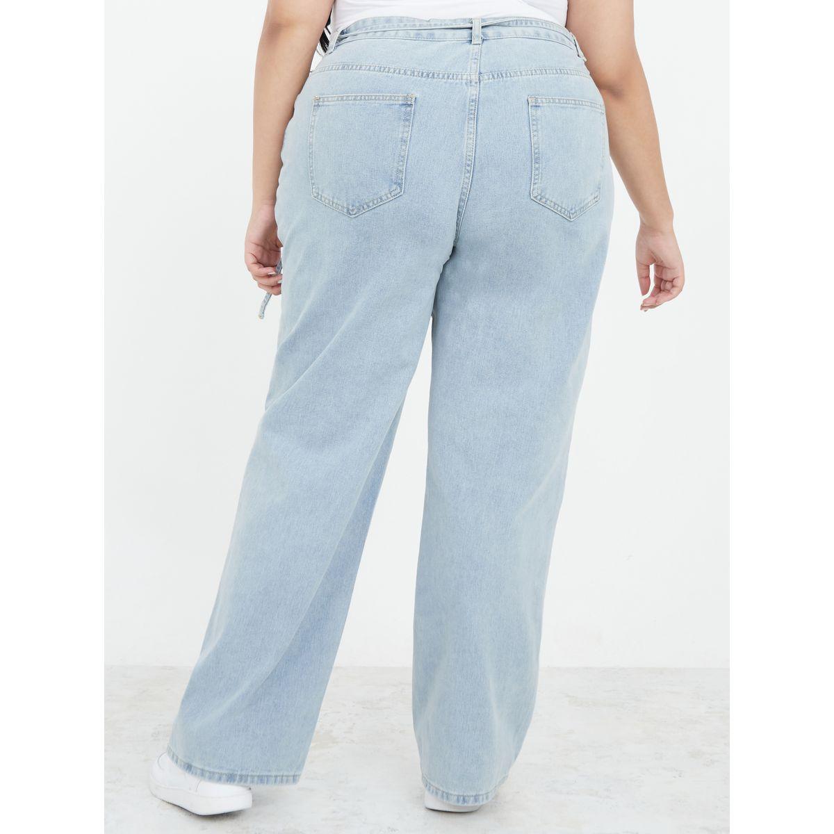 Styli Plus High Waist Belted Wide Leg Jeans-women-clothing-bottoms-jeans-image-4
