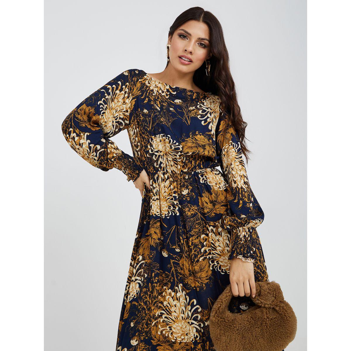 Styli Long Sleeves Floral Print A-Line Maxi Dress-women-clothing-dresses-image-2