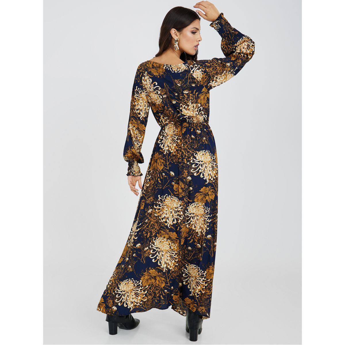 فستان طويل مطبع بزهور مع اكمام طويلة-women-clothing-dresses-image-4