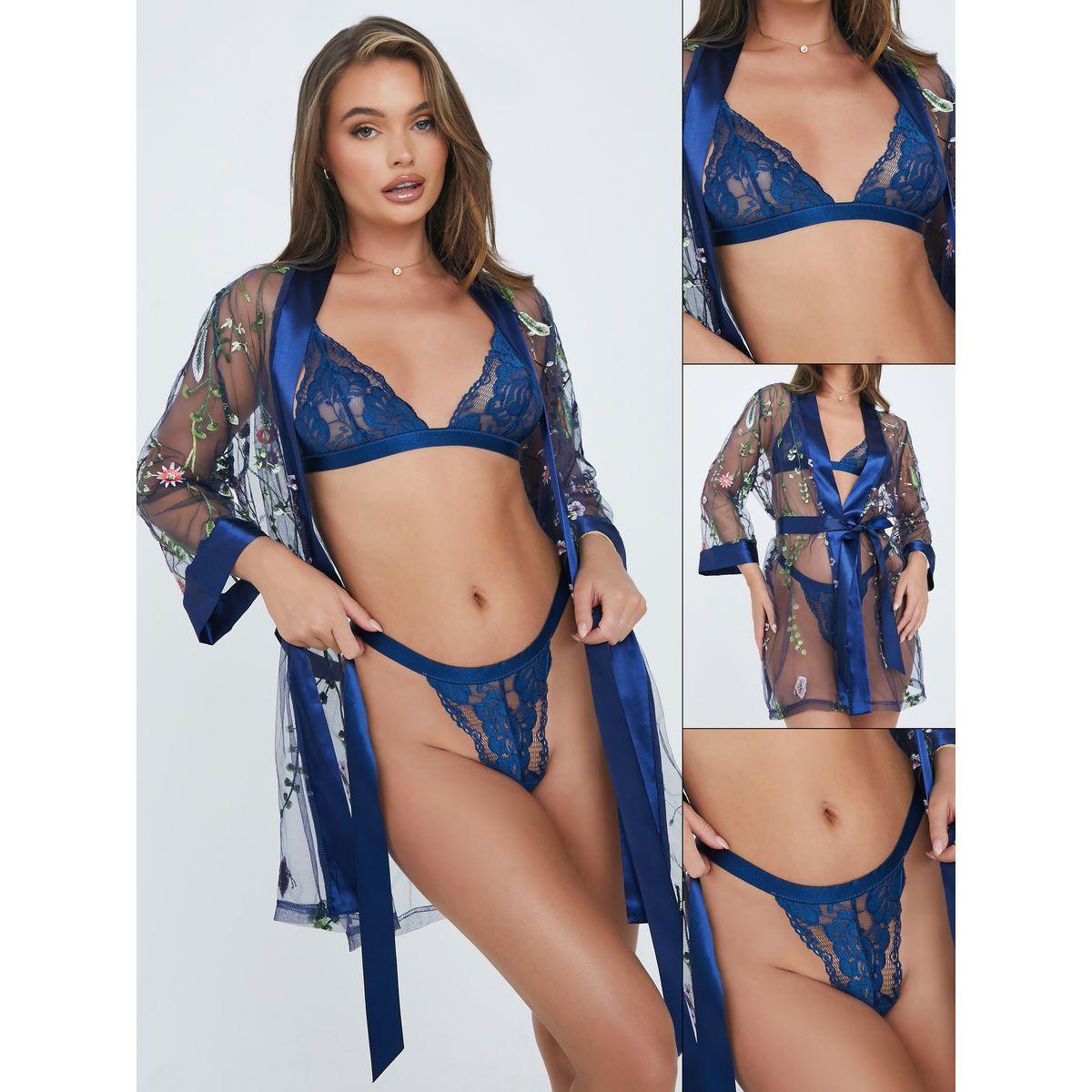طقم من 3 ( صدرية + روب + سروال داخلي )-women-clothing-lingerie-lingeriesets-image-1