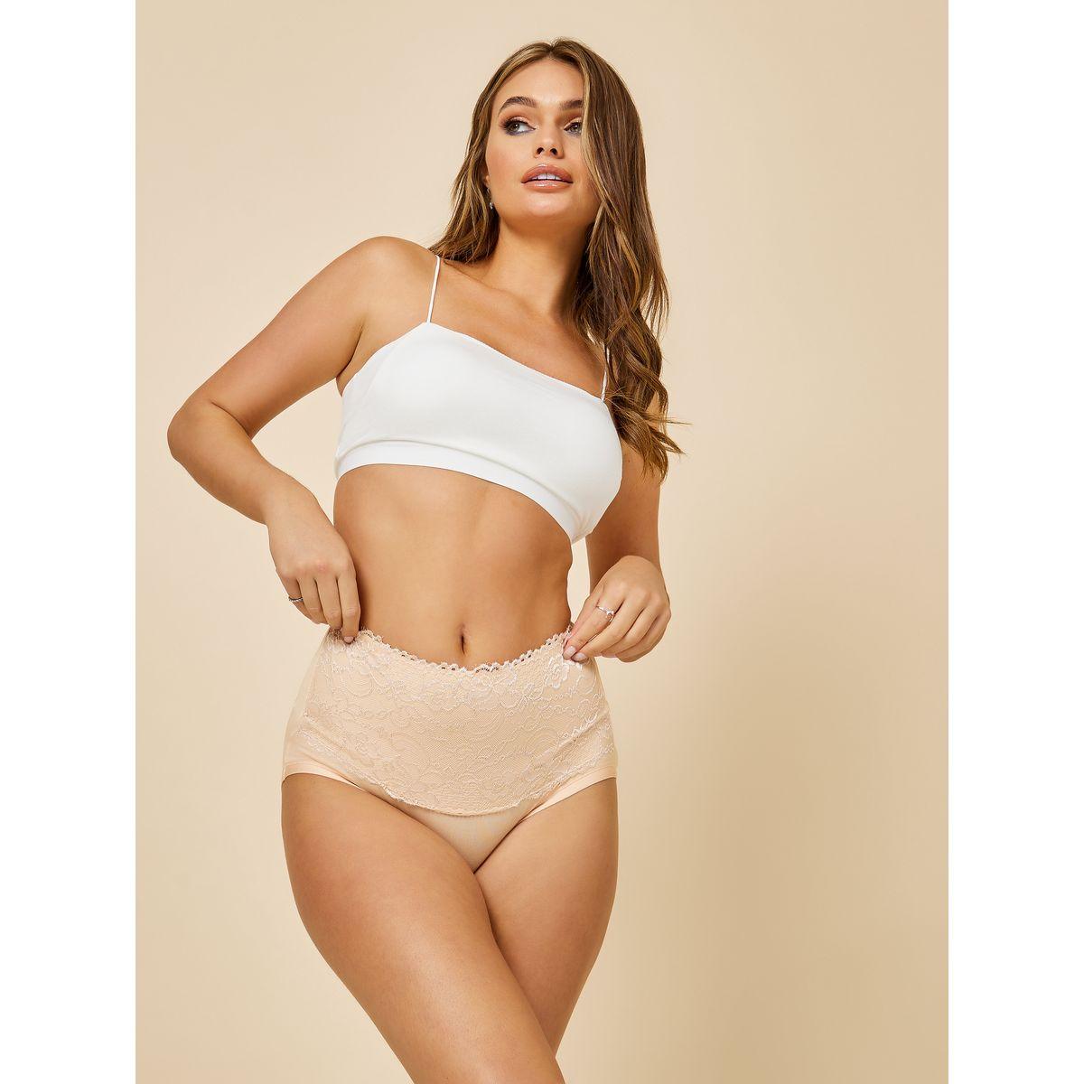 Styli Pack of 4 - Side Lace Waist Solid Full Brief-women-clothing-lingerie-panties-image-7