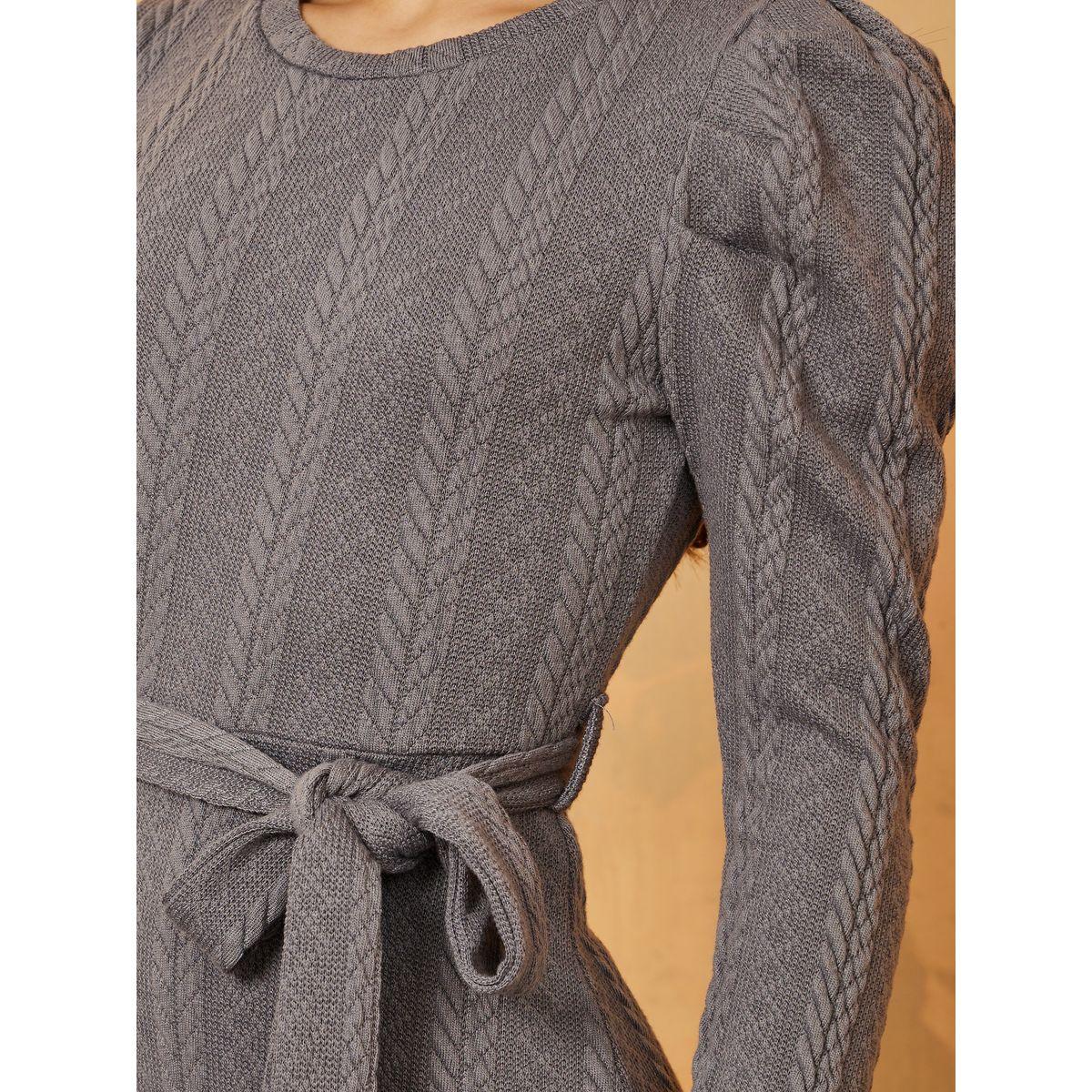 فستان طويل باكمام منفوشة مع حزام-women-clothing-dresses-image-3