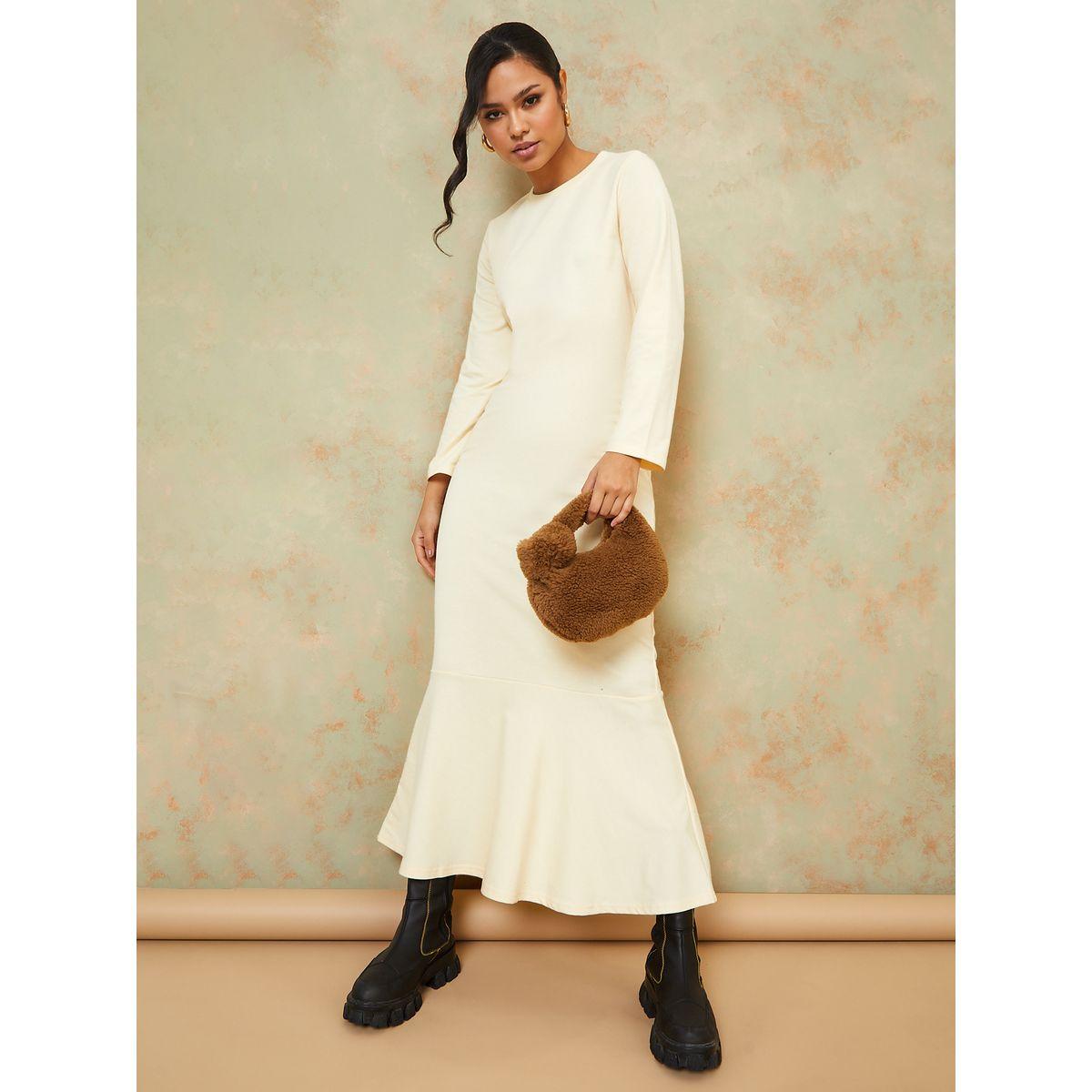 Styli Long Sleeves Round Neck Sweatshirt Maxi Dress-women-clothing-dresses-image-1