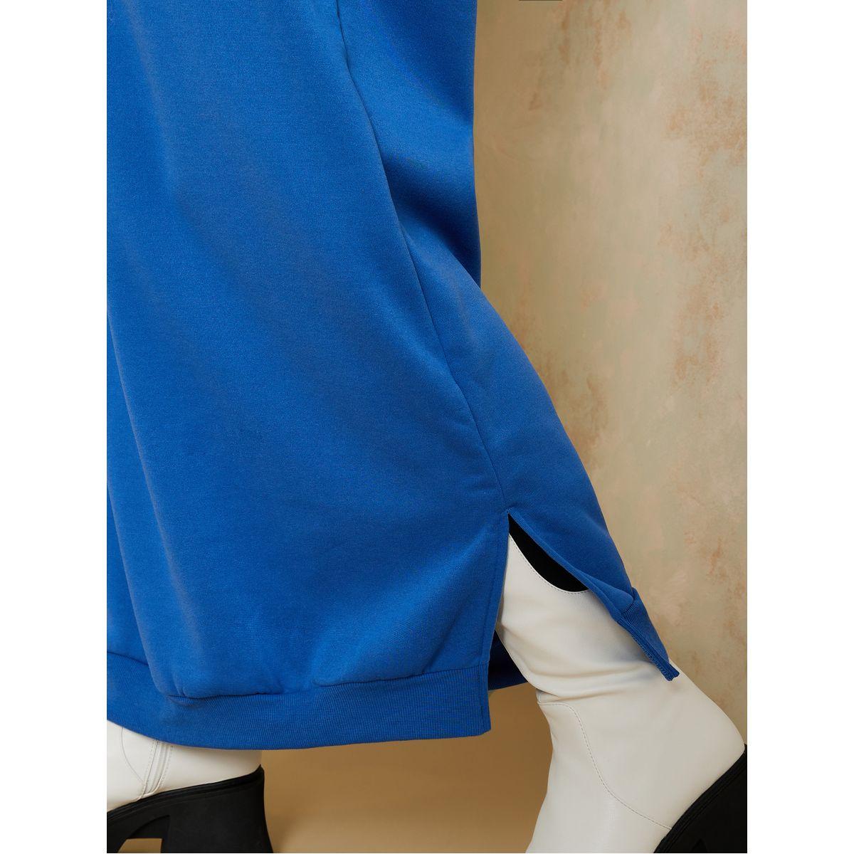 Styli Long Sleeves Hooded Maxi Dress with Side Slit-women-clothing-dresses-image-3