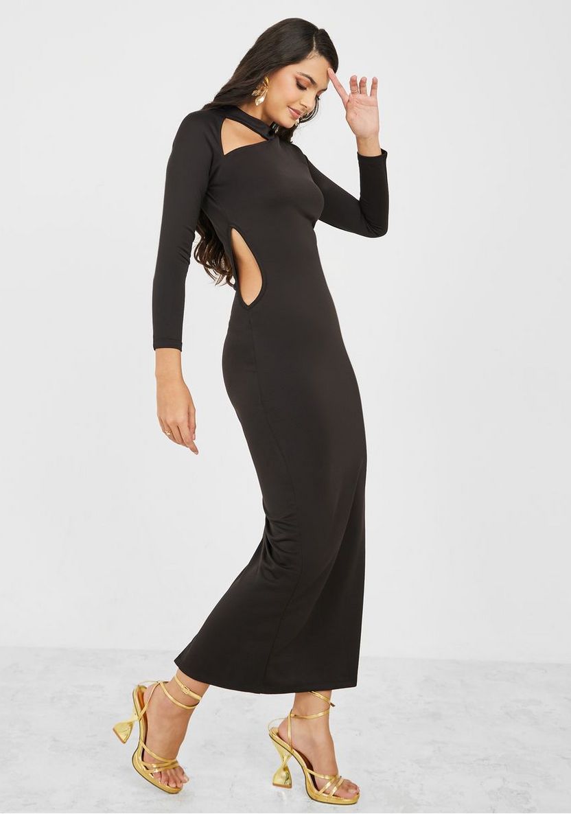 Shop Styli Cut-Out Panel Detail Bodycon Maxi Dress Online | Centrepoint Saudi Shop Styli Cut-Out Panel Detail Bodycon Maxi Dress Online | Centrepoint Saudi