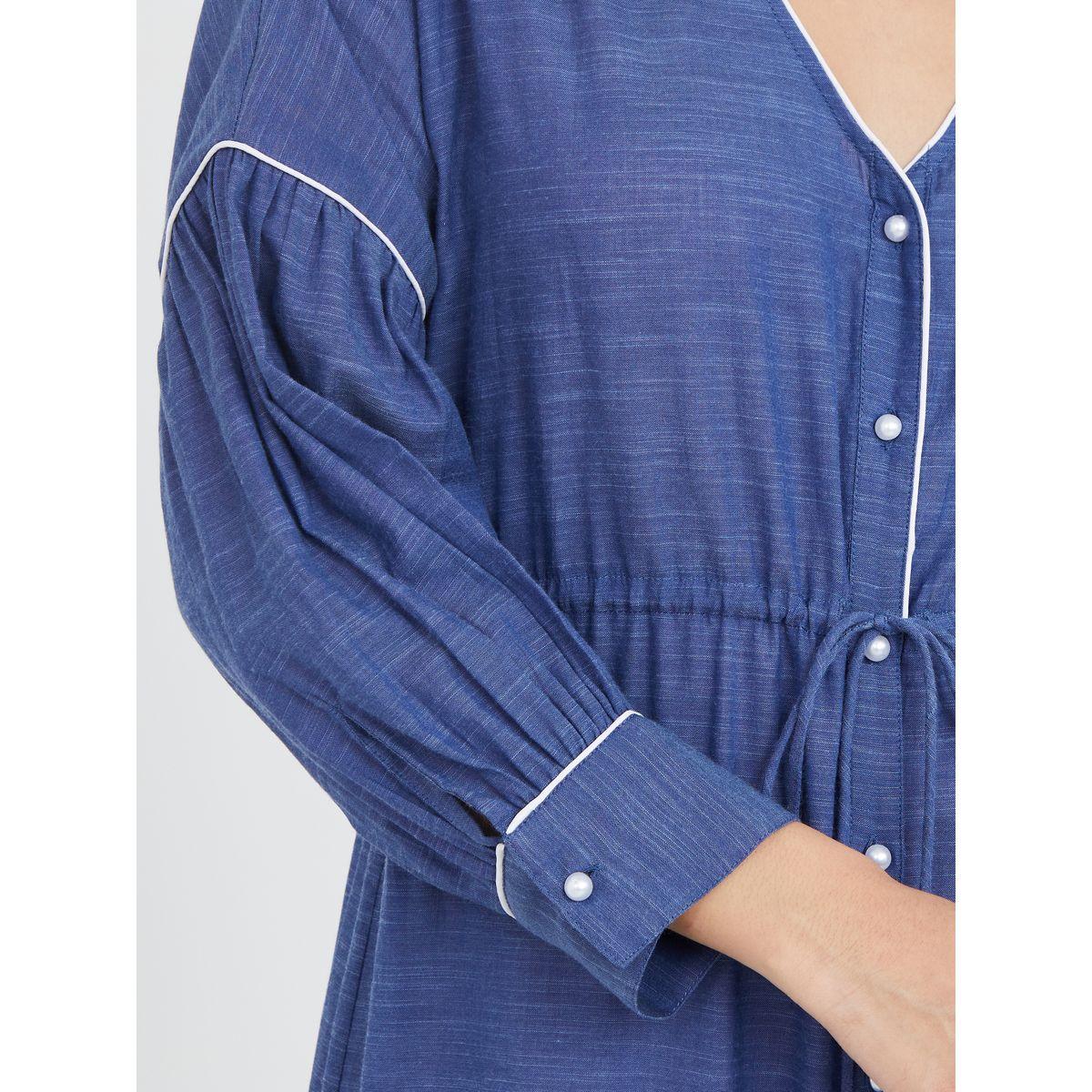 فستان طويل مزين بحزوز وكسرات-women-clothing-dresses-image-3