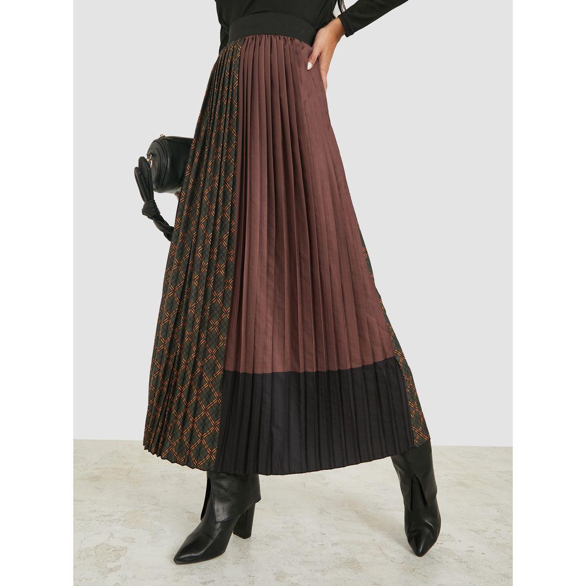 تنورة طويلة بنمط كتل الالوان-women-clothing-skirts-image-1