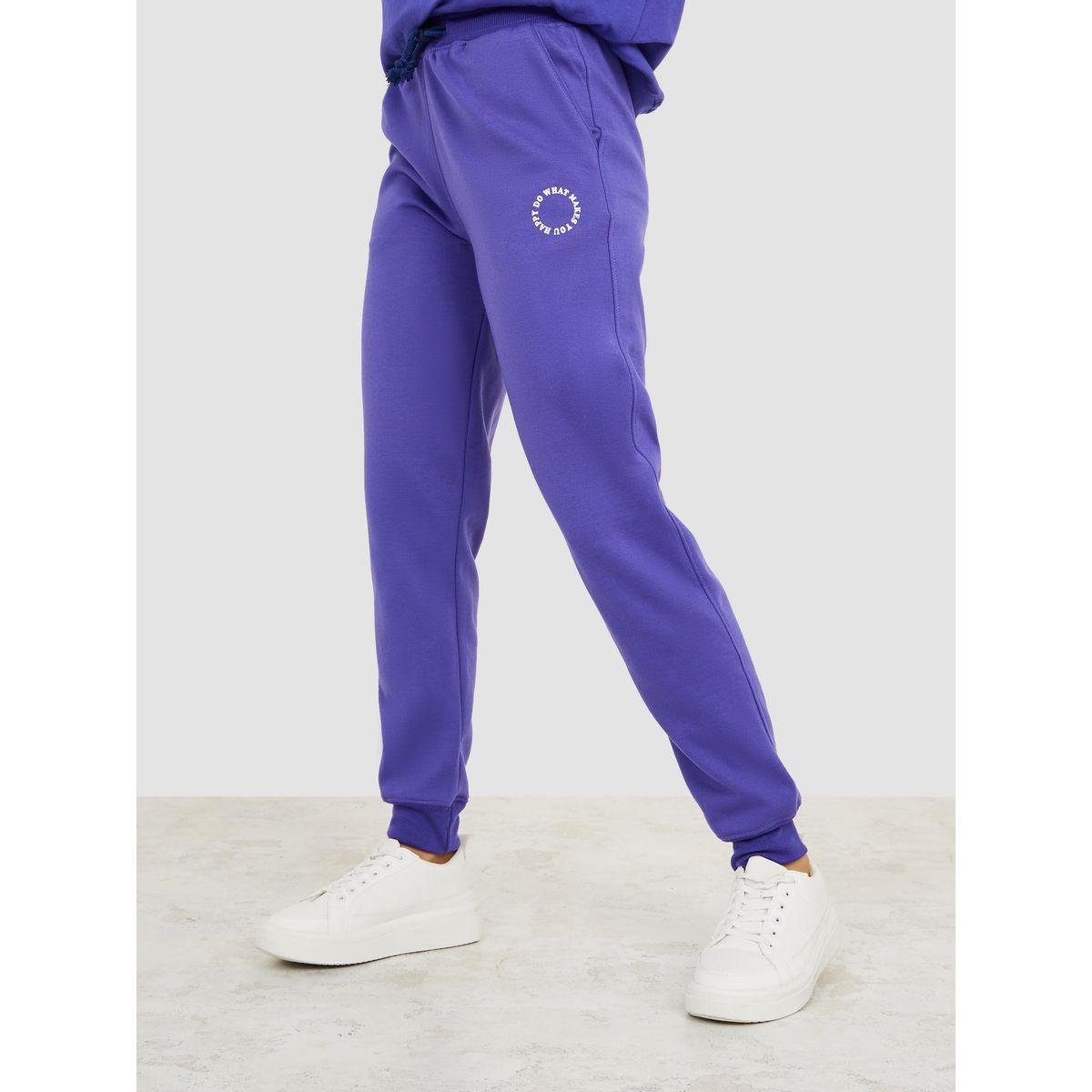 جوغر مطبع بكتابة ورباط خصر-women-clothing-bottoms-joggers-image-1