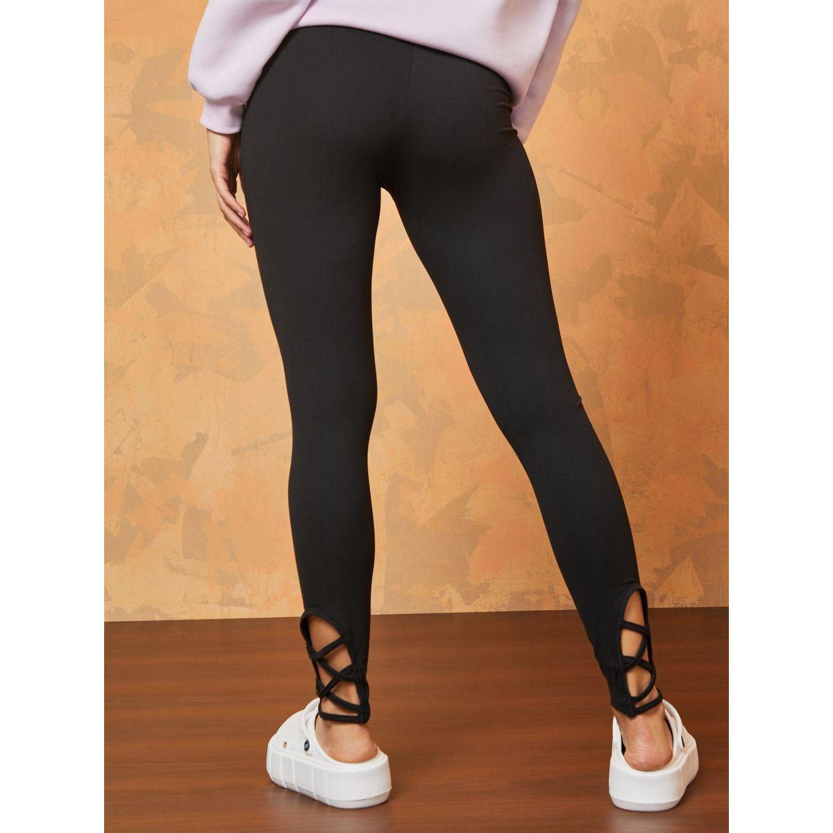 Styli Cut-Out Cuff Detail Solid Leggings-women-clothing-bottoms-leggings-image-1