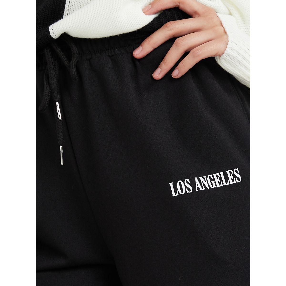 Styli Los Angeles Print Drawstring Waistband Wide Leg Shorts-women-clothing-bottoms-shorts-image-4