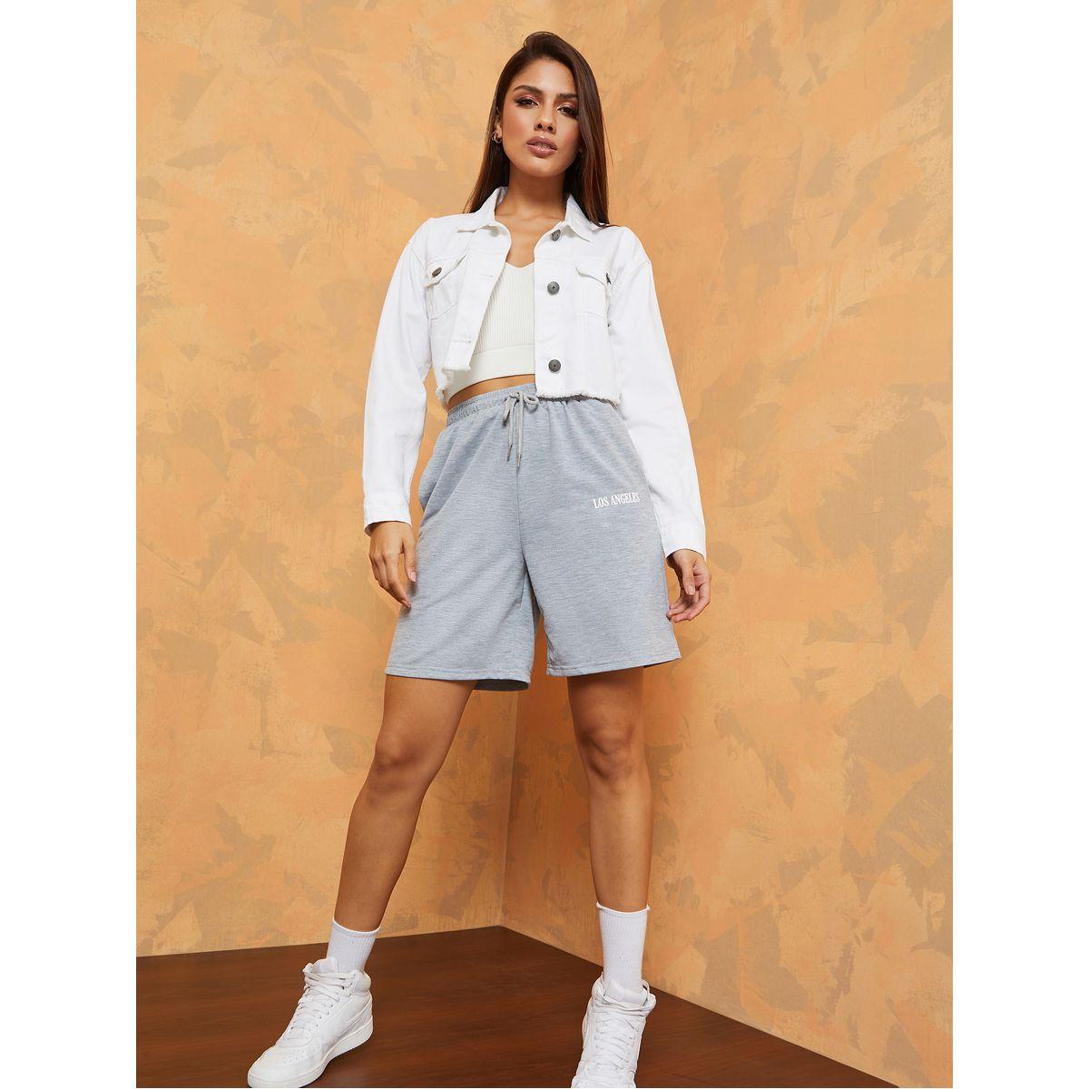 Styli Los Angeles Print Drawstring Waistband Wide Leg Shorts-women-clothing-bottoms-shorts-image-2