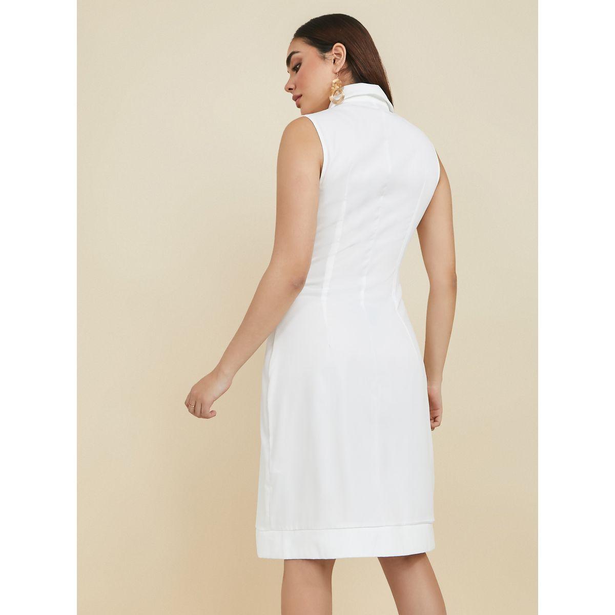 Styli Sleeveless Button Through Blazer Knee Length Dress-women-clothing-dresses-image-4
