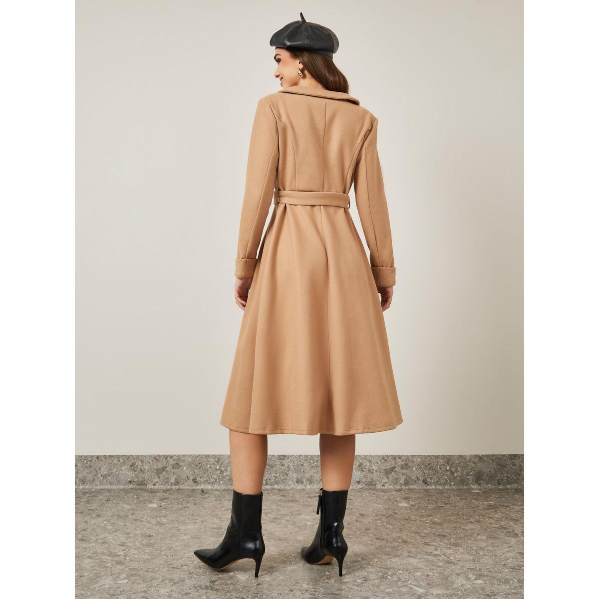 Styli Belted Wool Like Wrap Blazer Winter Midi Dress-women-clothing-dresses-image-4