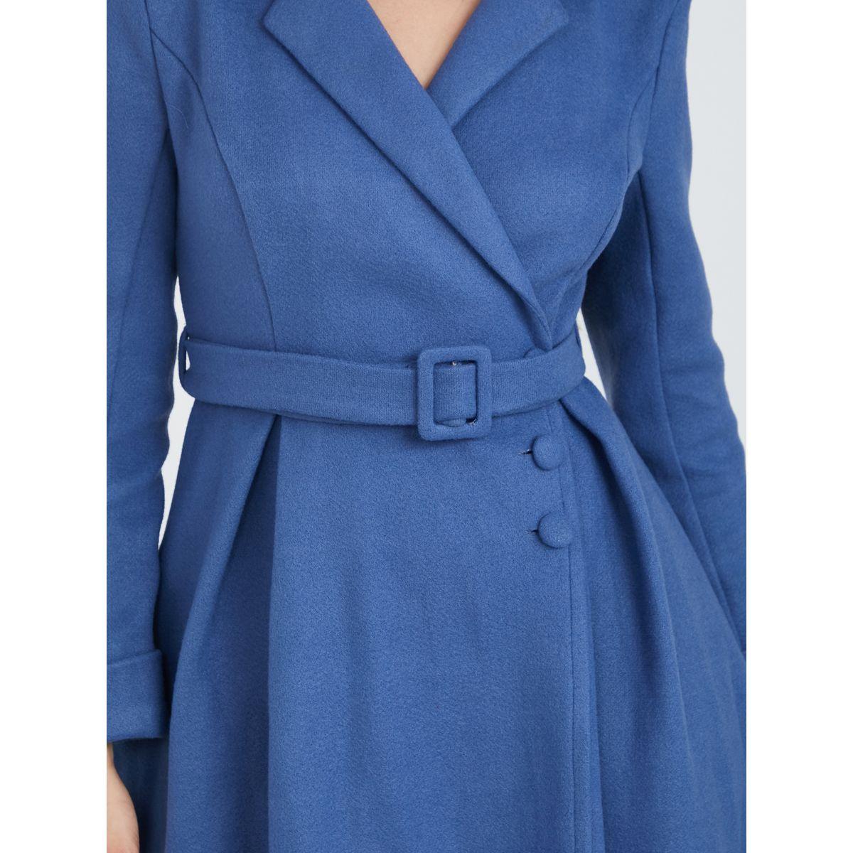 Styli Long Sleeves Wool Like Wrap Blazer Winter Midi Dress-women-clothing-dresses-image-3
