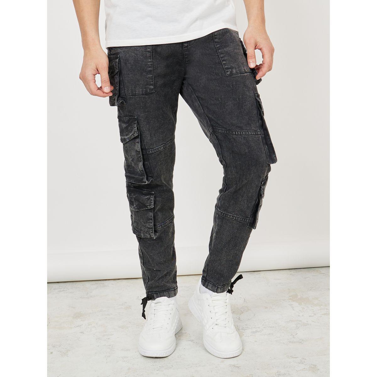 Styli Denim Cargo Jogger with Drawstring Detail-men-clothing-bottoms-jeans-image-1