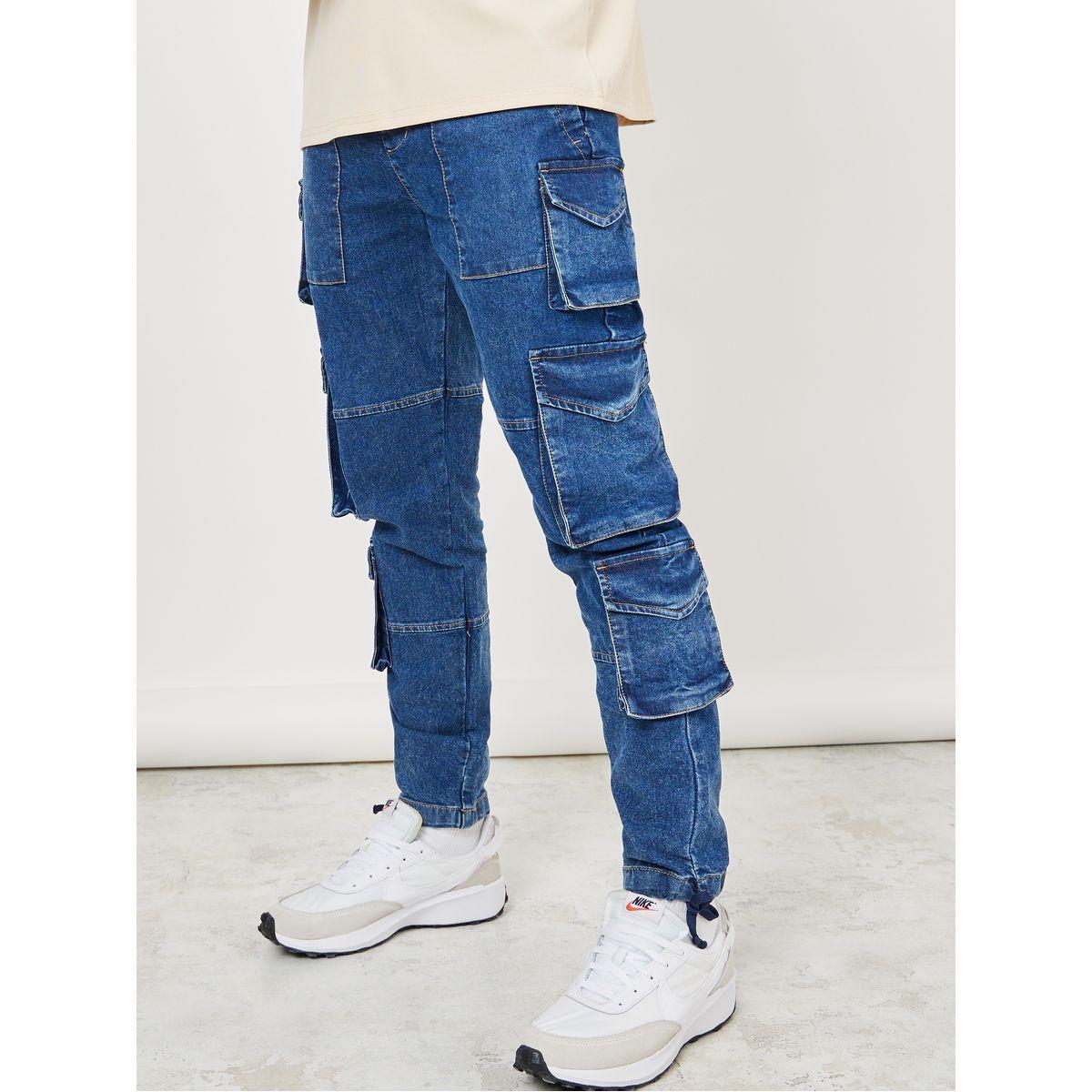 Styli Denim Cargo Jogger with Drawstring Detail-men-clothing-bottoms-jeans-image-1
