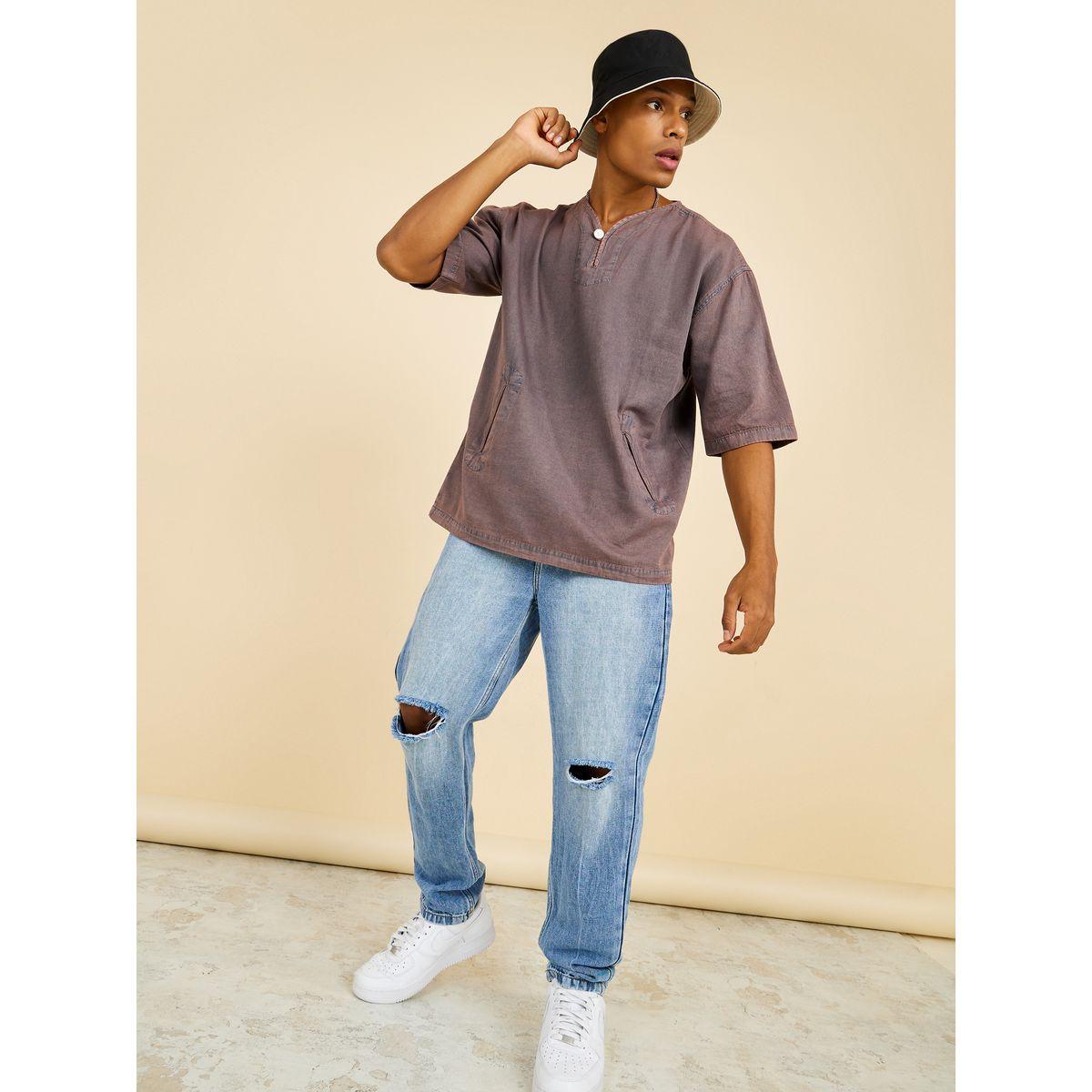 قميص دنيم بقصة واسعة وأزرار-men-clothing-shirts-image-2