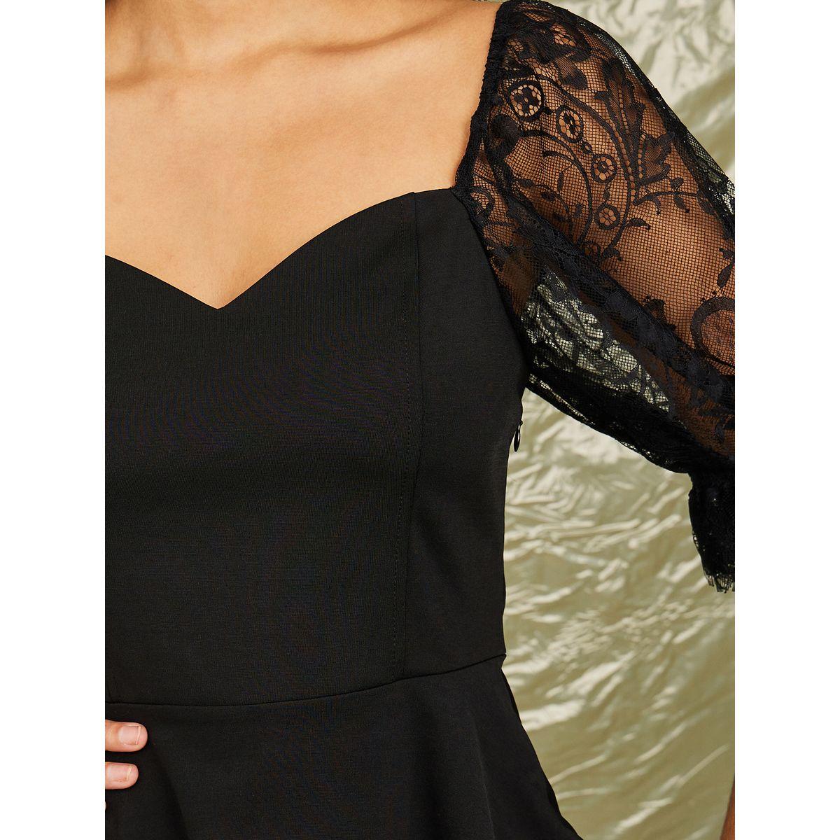 بلوزة بيبلوم محبوكة باكمام منفوشة-women-clothing-shirtsandblouses-blouses-image-4