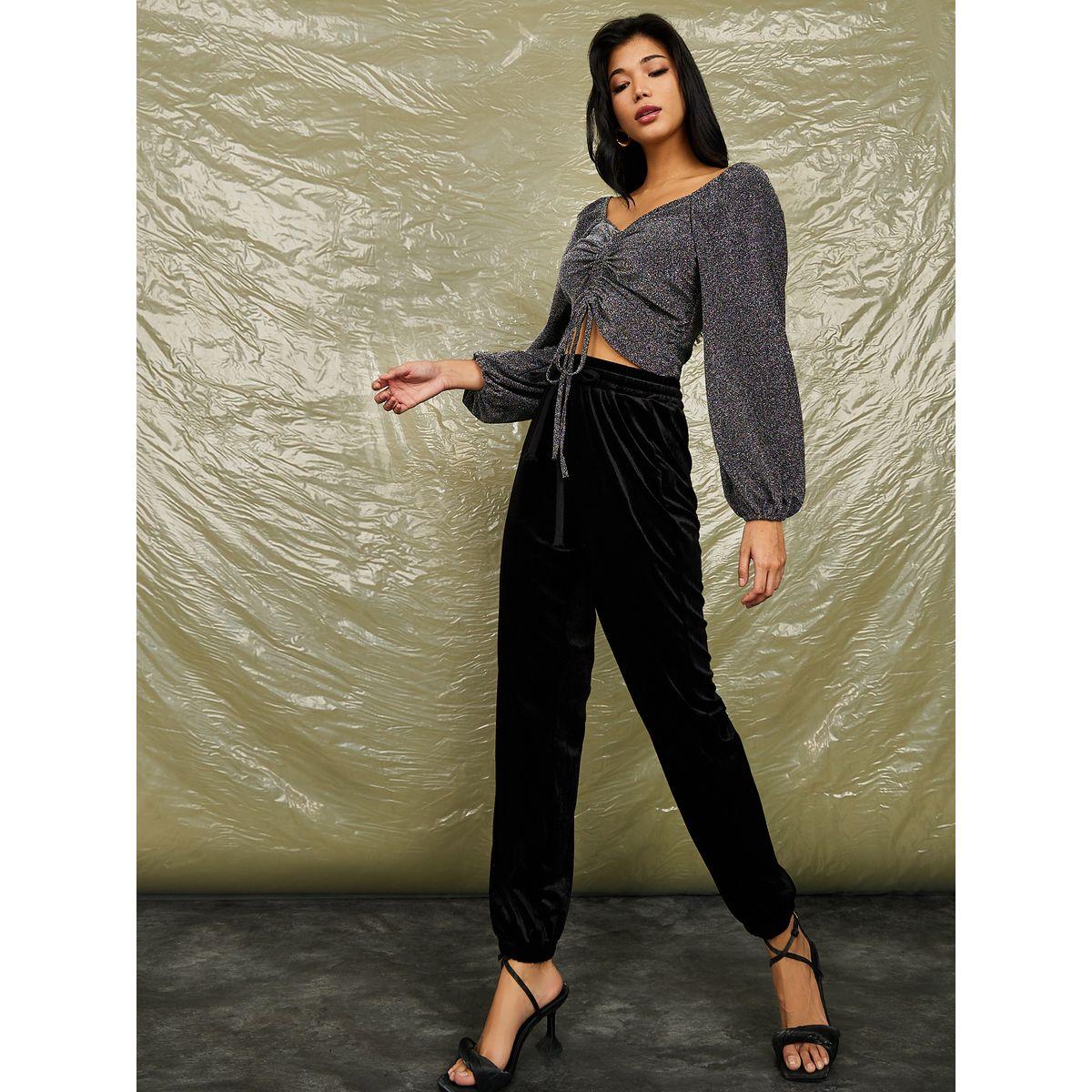 بلوزة محبوكة بتفاصيل مزمومة-women-clothing-shirtsandblouses-blouses-image-2