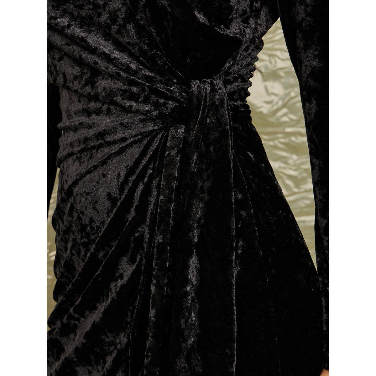 Styli Limited Long Sleeves Velvet Mock Wrap Midi Dress-women-clothing-dresses-image-3