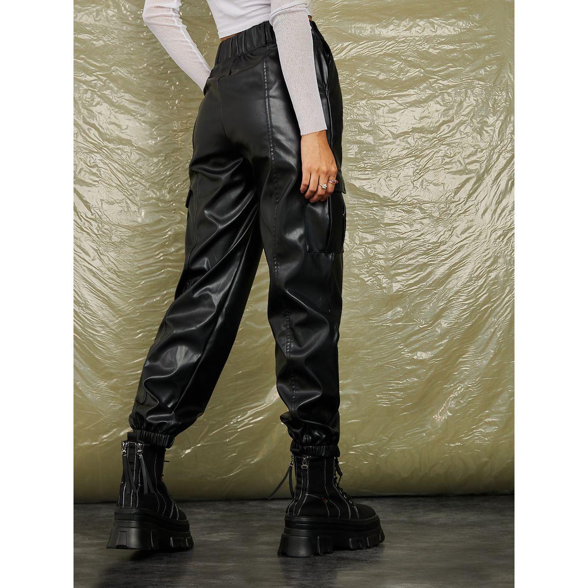 Styli Limited Leather Look Full Length Cargo Pant-women-clothing-bottoms-trousers-image-4