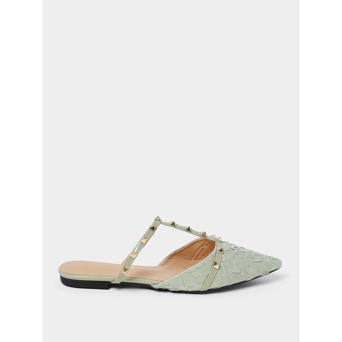 Styli Pointed Toe Studded Flat Mules-women-shoes-sandals-flats-image-1