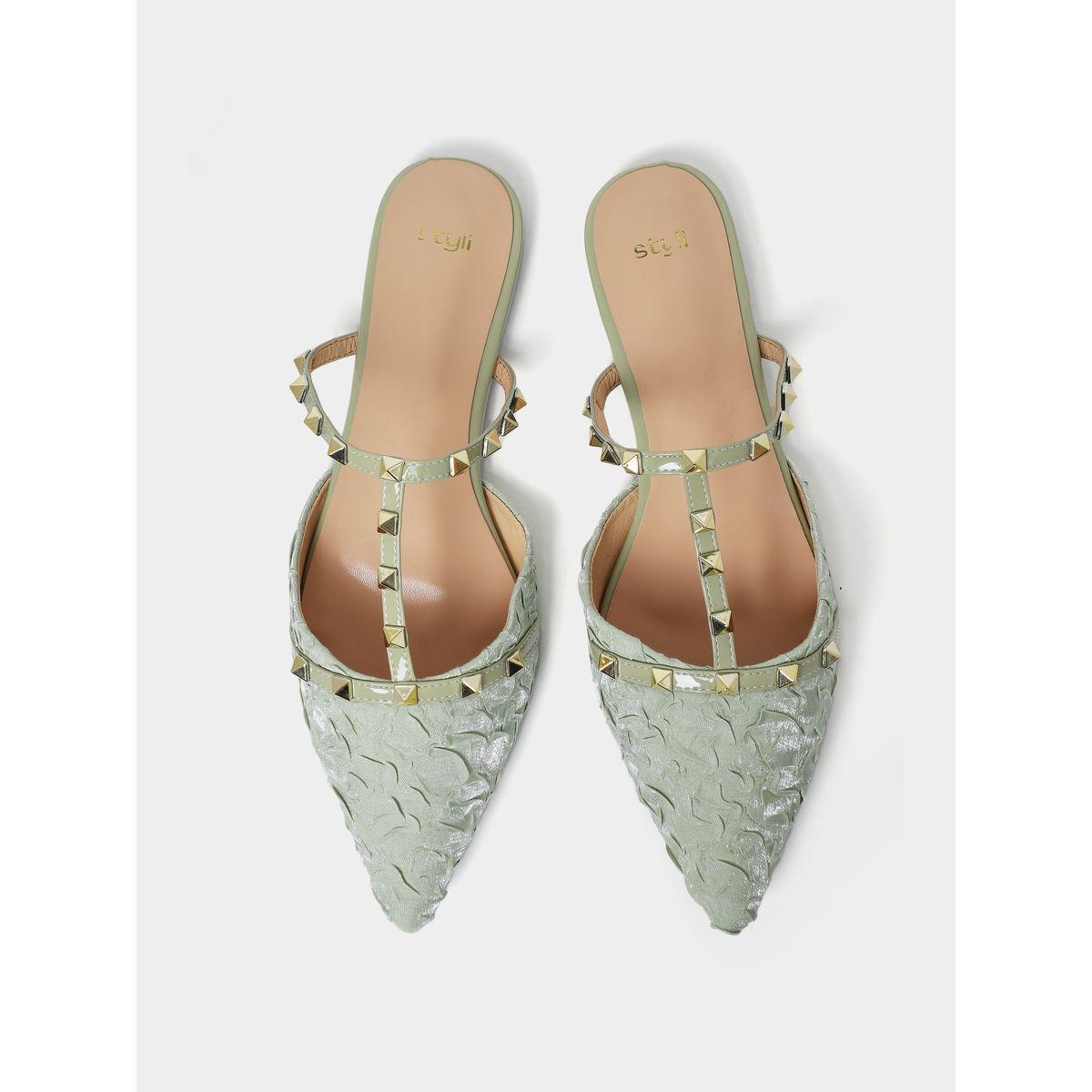 Styli Pointed Toe Studded Flat Mules-women-shoes-sandals-flats-image-5