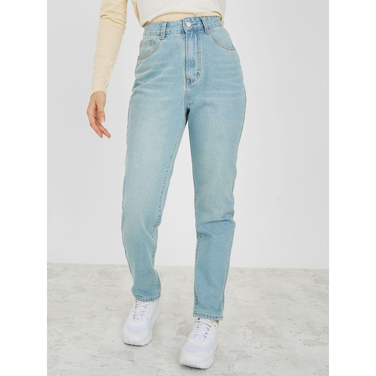 جينز بقصة موم وخصر عالي-women-clothing-bottoms-jeans-image-1