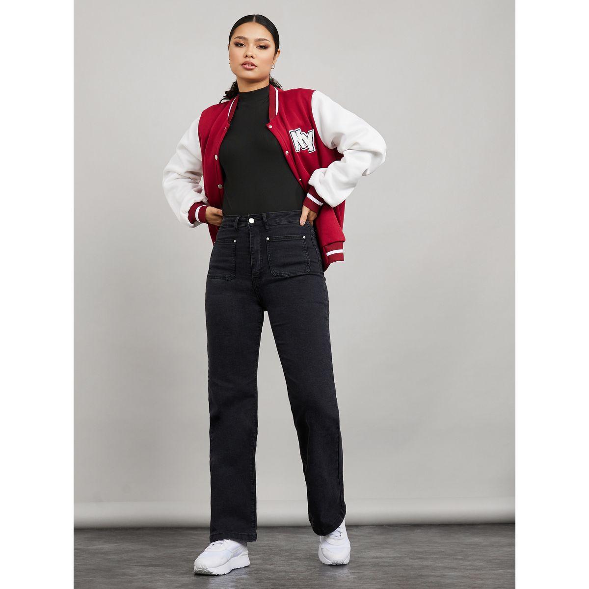 جينز بخصر عالي وجيوب امامية-women-clothing-bottoms-jeans-image-2