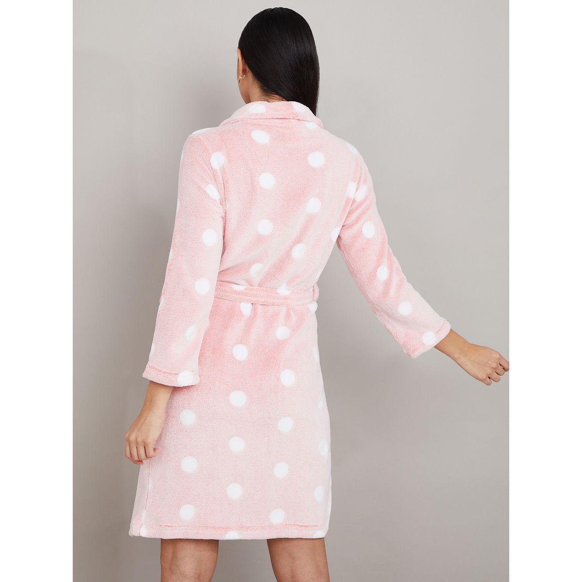 روب فليس بطول الركبة مع حزام-women-clothing-nightwear-robes-image-4