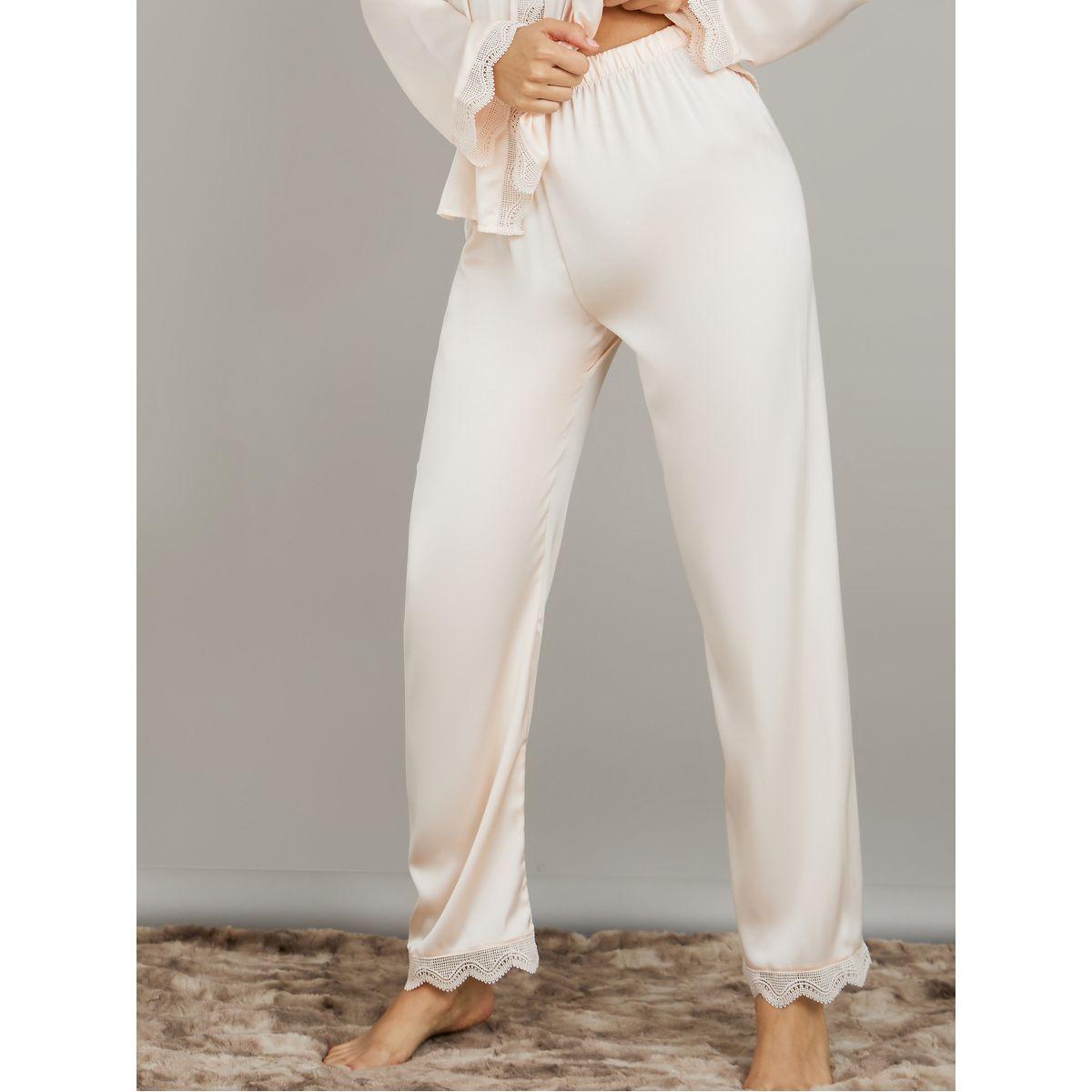 Styli Unwind Lace Edge Satin Button Through Shirt & Pyjama Set-women-clothing-nightwear-pyjamas-longsets-image-4